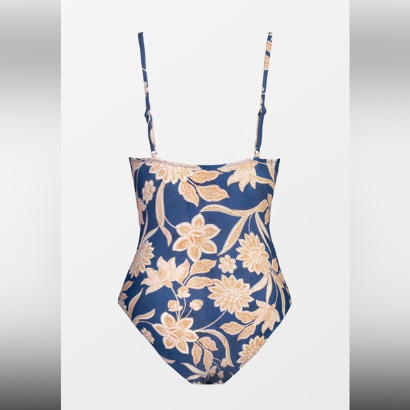 Cupshe NWT Paisley V Neck tummy control long torso one piece swimsuit - Picture 4 of 6